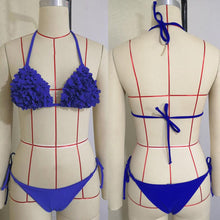 Load image into Gallery viewer, Bikinis New 3D Flower Swimwear Solid Bikini Bandage Swimsuit Women's Solid Halter Padded Push Up Bikini Set Two Pieces Swimsuit Swimwear Bathing Suit Bikini Set Female Cute Ladies Beachwear Push Up Bikini