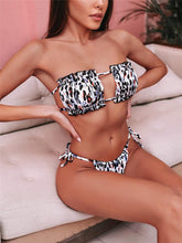 Load image into Gallery viewer, Bikinis Set For Women Swimsuit Summer Beach Wear Bathing Suits Women Bikini Swimwear Women's Ruffle Tie Side Bikini Set High Cut Strapless Padded Solid Bathing Suit