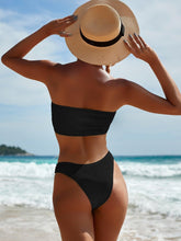 Load image into Gallery viewer, Bikinis Swimsuit Women Push Up Bikini Set Female Swimwear Women's Strapless Solid Color 2 Pieces Bathing Suit Swimsuit Swimsuits Off Shoulder High Waist Bathing Suit High Cut Swimwear For Summer