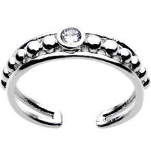 将图片加载到图库查看器,Clear CZ Gem Silver Plated Cocktail Party Toe Ring