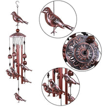 Load image into Gallery viewer, Bird Wind Chimes Waterproof Metal Wind Bells With Aluminum Tubes Bells Deep Tone Memorial Wind Chimes with Hook Smooth Melodic Tones Copper Antique Wind Chime Wall Hanging Home Decoration Romantic Wind Chime For Home