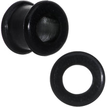 Load image into Gallery viewer, 00G Flexible Black Silicone Double Flare Tunnel Plug Set