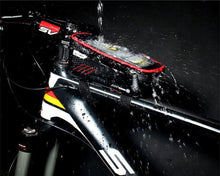 Load image into Gallery viewer, Black Bike Bag Frame Front Top Tube Cycling Bag Waterproof Phone Case Touchscreen Bag Pack Bicycle Accessories Bike Bicycle Bag Waterproof Bike Phone Mount Bag Front Frame Top Tube Handlebar Bag Touch Screen Holder Case For Cell Phones 6.6in