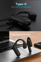 Load image into Gallery viewer, Black Bone Conduction Earphones Wireless Bluetooth 5.0 Waterproof Sports Headphones Noise Reduction Magnetic Headset With Mic Wireless Earbuds With Microphone Bluetooth Headphones Ear Control Hi-Fi Stereo Sound Earphones