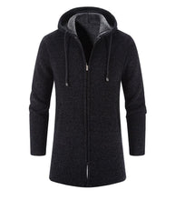 Load image into Gallery viewer, Black Business Autumn Cashmere Jacket Men's Winter Coat Windbreaker Unique Design New Style Warm Hooded Jacket For Men Soft Comfortable Heavyweight Jackets