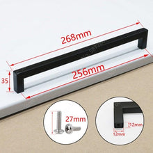 Load image into Gallery viewer, Black Cabinet Handle Square Furniture Hardware Stainless Steel Kitchen Door Knobs Cupboard Wardrobe Drawer Pulls Furniture Handle Drawer Pull Hardware Stainless Steel Kitchen Drawer Pulls Cabinet Handles