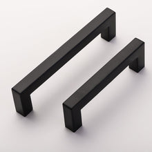 Load image into Gallery viewer, Black Cabinet Handle Square Furniture Hardware Stainless Steel Kitchen Door Knobs Cupboard Wardrobe Drawer Pulls Furniture Handle Drawer Pull Hardware Stainless Steel Kitchen Drawer Pulls Cabinet Handles