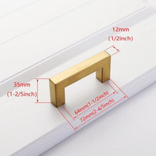 Load image into Gallery viewer, Black Cabinet Handle Square Furniture Hardware Stainless Steel Kitchen Door Knobs Cupboard Wardrobe Drawer Pulls Furniture Handle Drawer Pull Hardware Stainless Steel Kitchen Drawer Pulls Cabinet Handles