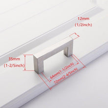Load image into Gallery viewer, Black Cabinet Handle Square Furniture Hardware Stainless Steel Kitchen Door Knobs Cupboard Wardrobe Drawer Pulls Furniture Handle Drawer Pull Hardware Stainless Steel Kitchen Drawer Pulls Cabinet Handles