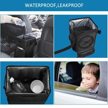 Load image into Gallery viewer, Black Car Trash Can Hanging Seat Back Bag Multi-functional Waterproof Folding Easy Storage Box For Cars