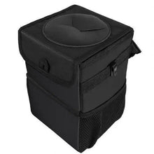 Load image into Gallery viewer, Black Car Trash Can Hanging Seat Back Bag Multi-functional Waterproof Folding Easy Storage Box For Cars