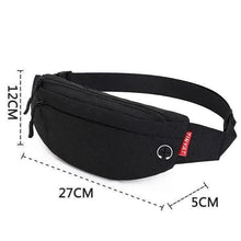 将图片加载到图库查看器,Black Crossbody Fanny Pack Simple Design Belt Bag Canvas Hands Free Travel Bag Sports Workout Durable Lightweight Fanny Packs For Festivals