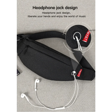 将图片加载到图库查看器,Black Crossbody Fanny Pack Simple Design Belt Bag Canvas Hands Free Travel Bag Sports Workout Durable Lightweight Fanny Packs For Festivals
