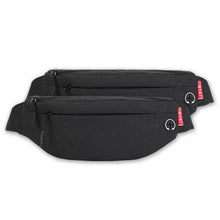 将图片加载到图库查看器,Black Crossbody Fanny Pack Simple Design Belt Bag Canvas Hands Free Travel Bag Sports Workout Durable Lightweight Fanny Packs For Festivals