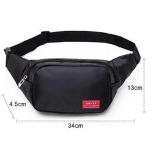 将图片加载到图库查看器,Black Crossbody Fanny Pack Simple Design Belt Bag Canvas Hands Free Travel Bag Sports Workout Durable Lightweight Fanny Packs For Festivals