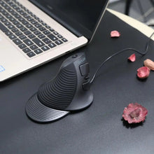 Load image into Gallery viewer, Black Ergonomic Design Office Vertical Mouse 6 Buttons 600/1000/1600 DPI Right Hand Mice With Wrist Mat Better Performance Mouse For PC Desktop Laptop