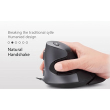 Load image into Gallery viewer, Black Ergonomic Design Vertical Mouse Adjustable DPI Optical Right Hand Mouse Reduce Wrist Pain 6 Buttons Modern Mouse For Computers Laptops PC