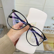 Load image into Gallery viewer, Black Fashion Anti Blue Light Transparent Computer Glasses Lightweight Frames For Women Men Round Eyewear Round Women Optical Eyewear Frames Vintage Cat Eye