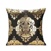 Load image into Gallery viewer, Black Gold Pillow Geometric Cushion Hot Pillows For Chairs Seat Pillowcase Black Striped Pillow Case Luxury Soft Cushion Covers Decor Home Livingroom Decoration 45x45CM