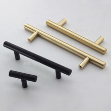 Load image into Gallery viewer, Black Golden Cupboard Handle Brushed Stainless Steel Kitchen Cabinet Door Knob Furniture Drawer Pull Hardware Pulls Bar Handle Furniture Handle Drawer Pull Hardware Stainless Steel Kitchen Drawer Pulls Cabinet Handles