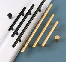 将图片加载到图库查看器,Black Golden Cupboard Handle Brushed Stainless Steel Kitchen Cabinet Door Knob Furniture Handle Drawer Pull Hardware Stainless Steel Kitchen Drawer Pulls Cabinet Handles