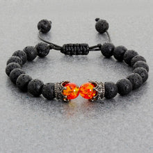 将图片加载到图库查看器,Black Lava Stone Crown Charm Tiger Eye Beads Bracelet For Men Women Braided Bracelets Handmade Adjustable Couple Distance Bracelets Lava Stone Beads Essential Oil Diffuser Adjustable Bracelet With King Queen Crown Charm