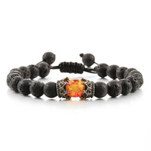 将图片加载到图库查看器,Black Lava Stone Crown Charm Tiger Eye Beads Bracelet For Men Women Braided Bracelets Handmade Adjustable Couple Distance Bracelets Lava Stone Beads Essential Oil Diffuser Adjustable Bracelet With King Queen Crown Charm