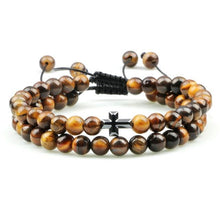 将图片加载到图库查看器,Black Lava Stone Crown Charm Tiger Eye Beads Bracelet For Men Women Braided Bracelets Handmade Adjustable Couple Distance Bracelets Lava Stone Beads Essential Oil Diffuser Adjustable Bracelet With King Queen Crown Charm