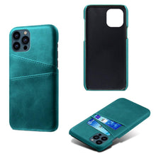 Load image into Gallery viewer, Black Luxury Men Card Holder Case for iPhone Business Classic Leather Wallet Case for iphone 12 13 14 Pro Max Phone Cover PU Leather Wallet Case with Card Pockets Back Cover
