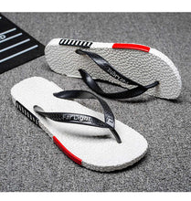 Load image into Gallery viewer, Black Man House Slippers Elegant Flip Flop Pool Slippers Summer Sandals Men's Shoes Breathable Air Mesh Comfortable Leather Flip Flops Non-Slip Sport Cushion Beach Outdoor Walking Slippers