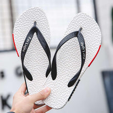 Load image into Gallery viewer, Black Man House Slippers Elegant Flip Flop Pool Slippers Summer Sandals Men's Shoes Breathable Air Mesh Comfortable Leather Flip Flops Non-Slip Sport Cushion Beach Outdoor Walking Slippers