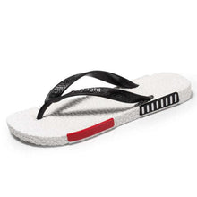 Load image into Gallery viewer, Black Man House Slippers Elegant Flip Flop Pool Slippers Summer Sandals Men's Shoes Breathable Air Mesh Comfortable Leather Flip Flops Non-Slip Sport Cushion Beach Outdoor Walking Slippers
