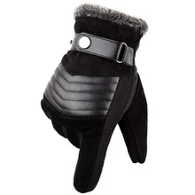 将图片加载到图库查看器,Black Men Leather Touchscreen Gloves Winter Retro Driving Comfortable Warm Gloves Elegant Design Men Fashion Outdoor Gloves Cold Weather Gloves For Cycling & Driving