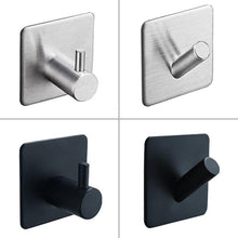 Load image into Gallery viewer, Black Robe Hook Wall Hook Towel Hook for Bathroom Stainless Steel Coat Hook Rustproof Hook Hanger for Kitchen Hardware Stainless Steel Hooks Waterproof and Oilproof Bathroom Kitchen Self Adhesive Hooks for Hanging Coat Hat Towel