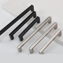 Load image into Gallery viewer, Black Silver Gold Cabinet Handle Square Furniture Hardware Stainless Steel Kitchen Door Knobs Cupboard Wardrobe Drawer Pulls Square Bar Cabinet Pull Drawer Handle Stainless Steel Modern Hardware For Kitchen And Bathroom Cabinets