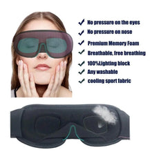 Load image into Gallery viewer, Black Soft Padded Sleeping Mask For Eyes Lightweight Blindfold Night Mask Modern Adjustable Super Smooth Eye Patch For Sleep