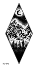 Load image into Gallery viewer, Black Temporary Waterproof Tattoo Sticker Mountains Tree Body Decoration Elegant Stylish Design