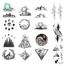 Load image into Gallery viewer, Black Temporary Waterproof Tattoo Sticker Mountains Tree Body Decoration Elegant Stylish Design