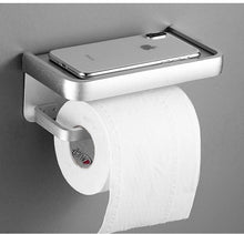 将图片加载到图库查看器,Black Toilet Paper Holder Multifunction Bathroom Storage Shelf Roll Paper Holder Toilet Paper Holder With Shelf Matte Black Toilet Paper Holder Toilet Paper Roll Holder Bathroom Adhesive Toilet Paper Holder