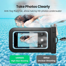 将图片加载到图库查看器,Black Waterproof Phone Case Bag For iPhone 14 13 12 Pro Max Swim Pouch For Universal Protective Phone Case Universal Waterproof Underwater Dustproof Touch Phone Case for iPhone