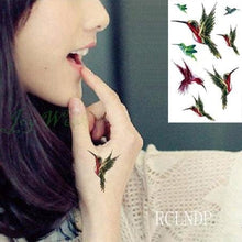 Load image into Gallery viewer, Black Waterproof Temporary Bird Tattoo Sticker Arm Leg Wrist Modern Small Tattoo For Womens And Kids