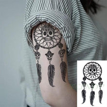 将图片加载到图库查看器,Black Waterproof Temporary Tattoo Sticker Different Design Colorful Fake Tattoo Arm Hand For Halloween Party Womens Mens