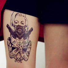 将图片加载到图库查看器,Black Waterproof Temporary Tattoo Sticker Different Design Colorful Fake Tattoo Arm Hand For Halloween Party Womens Mens