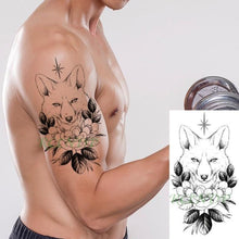 将图片加载到图库查看器,Black Waterproof Temporary Tattoo Sticker Different Design Colorful Fake Tattoo Arm Hand For Halloween Party Womens Mens