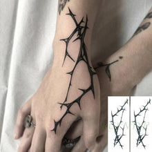 将图片加载到图库查看器,Black Waterproof Temporary Tattoo Sticker Different Design Colorful Fake Tattoo Arm Hand For Halloween Party Womens Mens