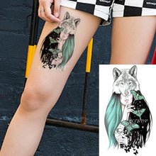 将图片加载到图库查看器,Black Waterproof Temporary Tattoo Sticker Different Design Colorful Fake Tattoo Arm Hand For Halloween Party Womens Mens
