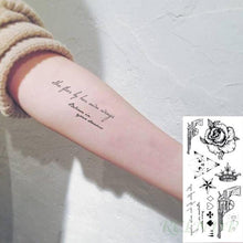 将图片加载到图库查看器,Black Waterproof Temporary Tattoo Sticker Different Design Colorful Fake Tattoo Arm Hand For Halloween Party Womens Mens