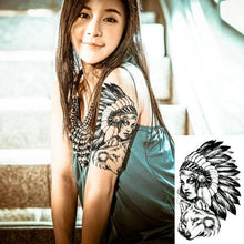 将图片加载到图库查看器,Black Waterproof Temporary Tattoo Sticker Different Design Colorful Fake Tattoo Arm Hand For Halloween Party Womens Mens