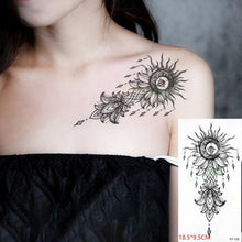 将图片加载到图库查看器,Black Waterproof Temporary Tattoo Sticker Different Design Colorful Fake Tattoo Arm Hand For Halloween Party Womens Mens