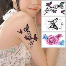 将图片加载到图库查看器,Black Waterproof Temporary Tattoo Sticker Different Design Colorful Fake Tattoo Arm Hand For Halloween Party Womens Mens